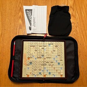 Portable Travel Scrabble with Tile Lock - Complete - classic crossword game